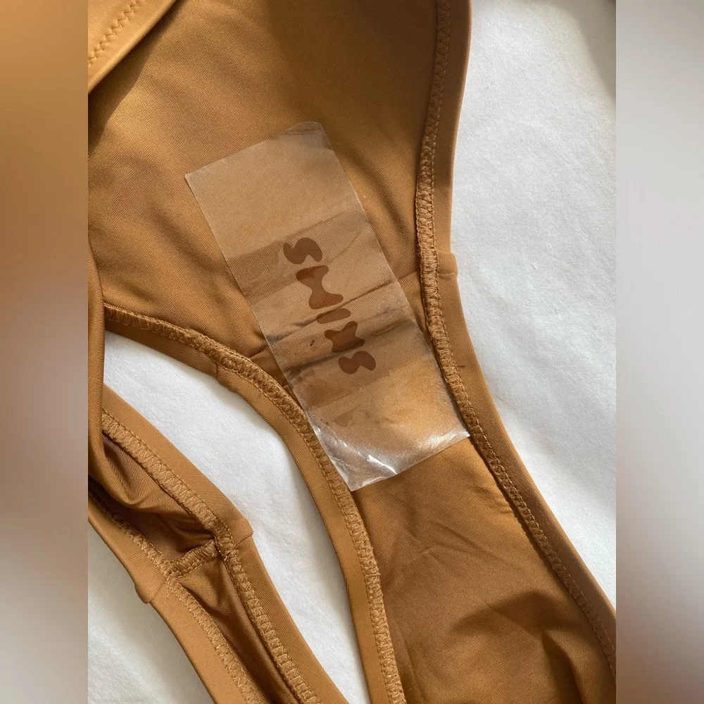 Skims Recycled Swim Mid Coverage Bottoms Almond 3X NWT